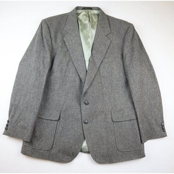 MEN'S GRAY 100% WOOL BLAZER JACKET - IMPERIAL BY HAGGAR - SIZE 46 - Picture 1 of 6